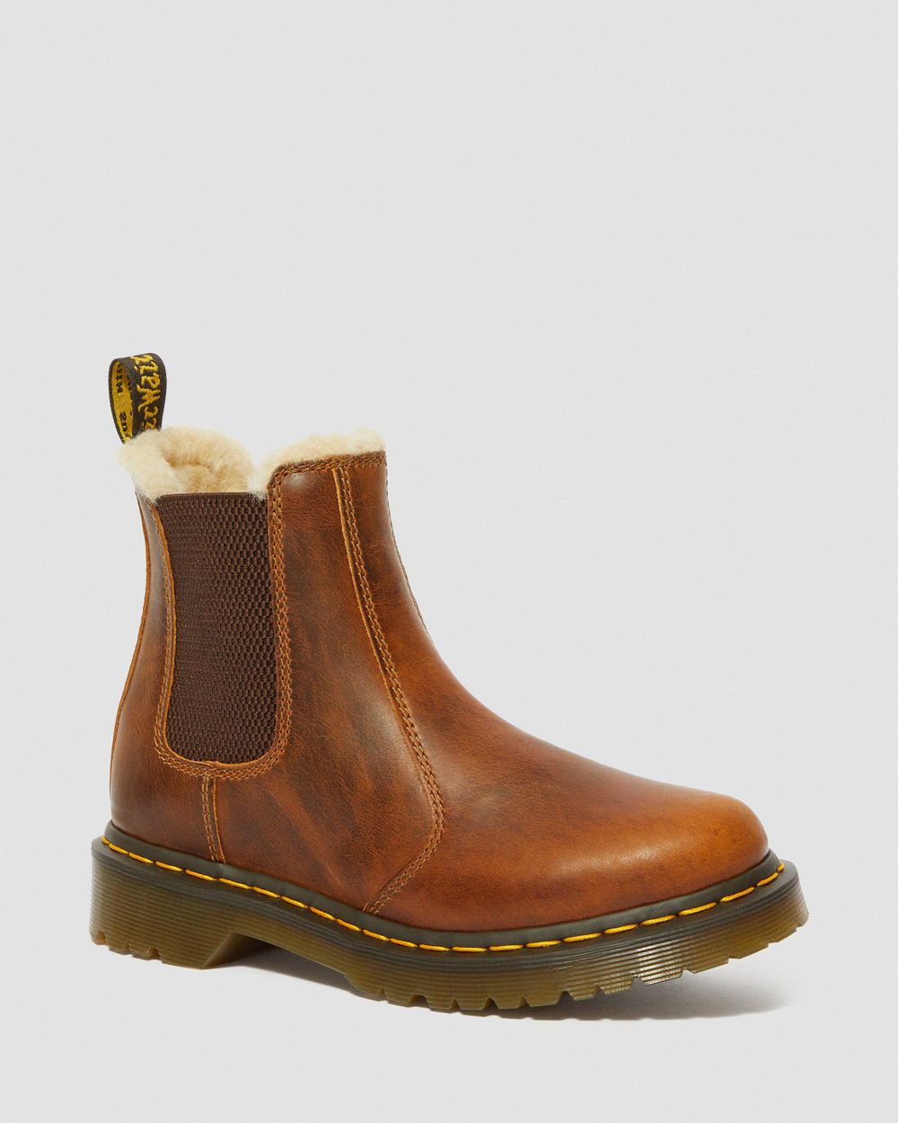 Dr Martens 2976 Faux Fur Lined Chelsea Boots Damske ( Butterscotch ) SK 259-QIXVYE